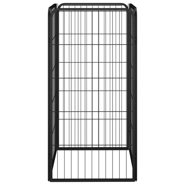 4-tlg. Hundelaufstall Schwarz 50x100cm Stahl Pulverbeschichtung