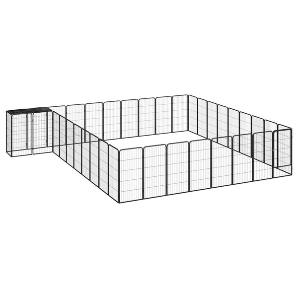 vidaXL Parc pour chiens 38 pièces noir 50x100 cm acier thermolaqué