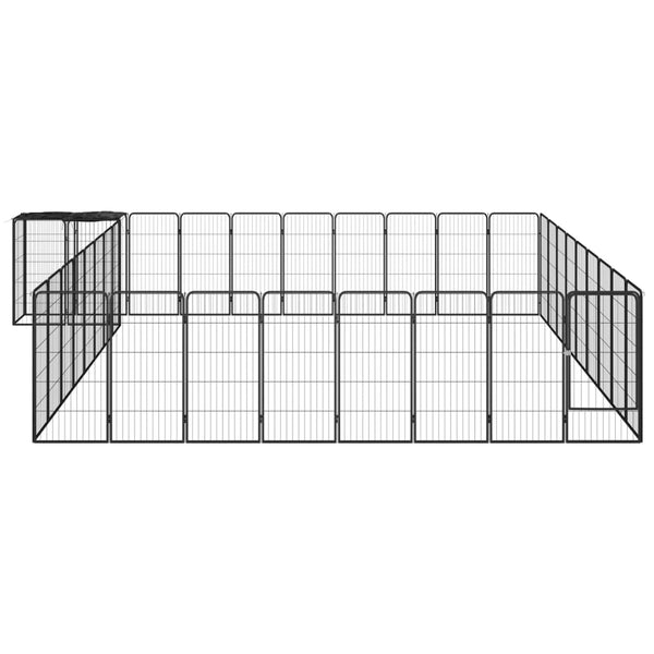 vidaXL Parc pour chiens 38 pièces noir 50x100 cm acier thermolaqué
