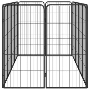 12-tlg. Hundelaufstall Schwarz 50x100cm Stahl Pulverbeschichtet