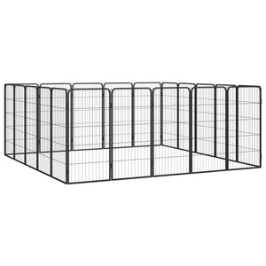 20-tlg. Hundelaufstall Schwarz 50x100cm Stahl Pulverbeschichtet