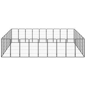 32-tlg. Hundelaufstall Schwarz 50x100cm Stahl Pulverbeschichtet