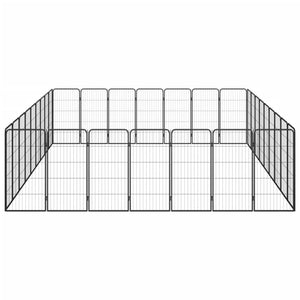 32-tlg. Hundelaufstall Schwarz 50x100cm Stahl Pulverbeschichtet