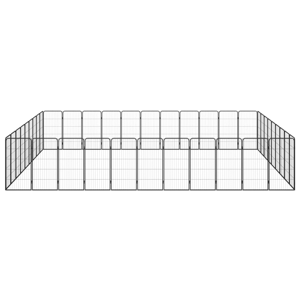 40-tlg. Hundelaufstall Schwarz 50x100cm Stahl Pulverbeschichtet