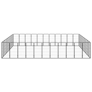 40-tlg. Hundelaufstall Schwarz 50x100cm Stahl Pulverbeschichtet