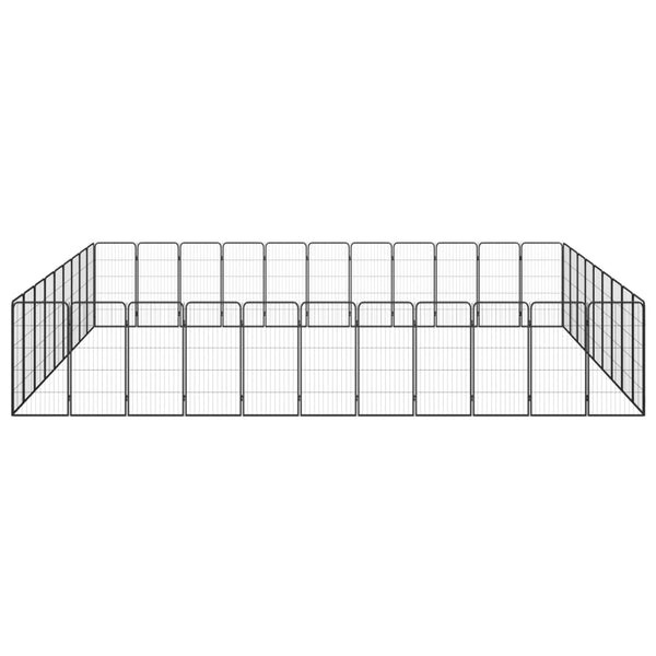 40-tlg. Hundelaufstall Schwarz 50x100cm Stahl Pulverbeschichtet