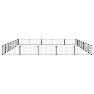 24-tlg. Hundelaufstall Schwarz 100x50cm Stahl Pulverbeschichtet