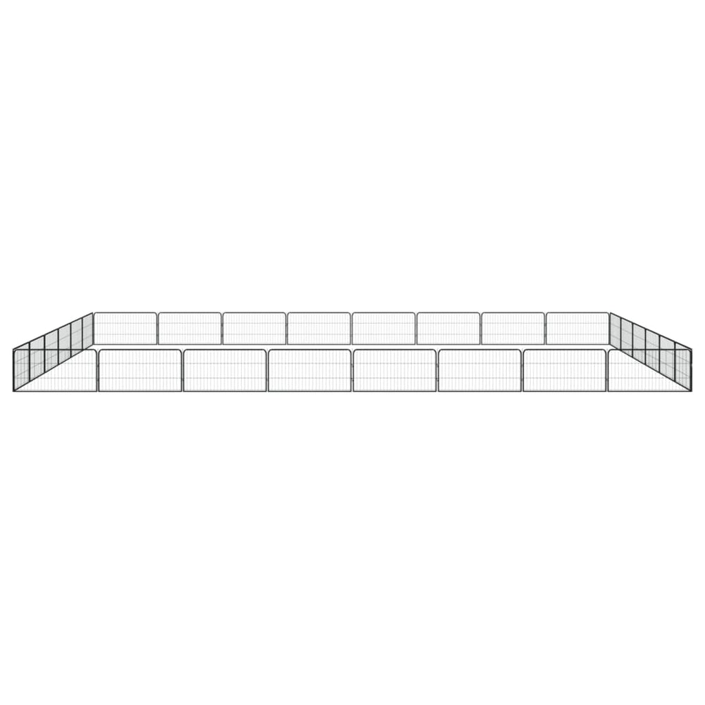 28-tlg. Hundelaufstall Schwarz 100x50cm Stahl Pulverbeschichtet