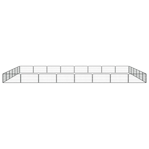 28-tlg. Hundelaufstall Schwarz 100x50cm Stahl Pulverbeschichtet