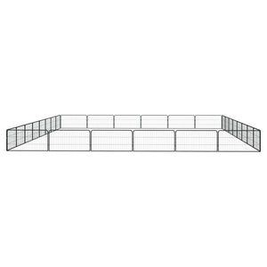 28-tlg. Hundelaufstall Schwarz 100x50cm Stahl Pulverbeschichtet