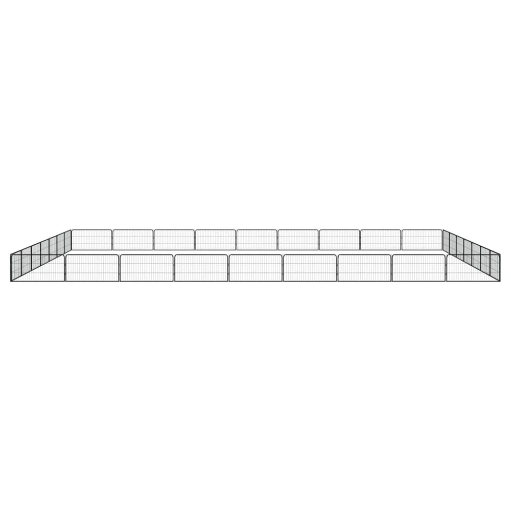 32-tlg. Hundelaufstall Schwarz 100x50cm Stahl Pulverbeschichtet