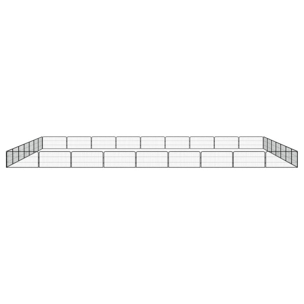 32-tlg. Hundelaufstall Schwarz 100x50cm Stahl Pulverbeschichtet