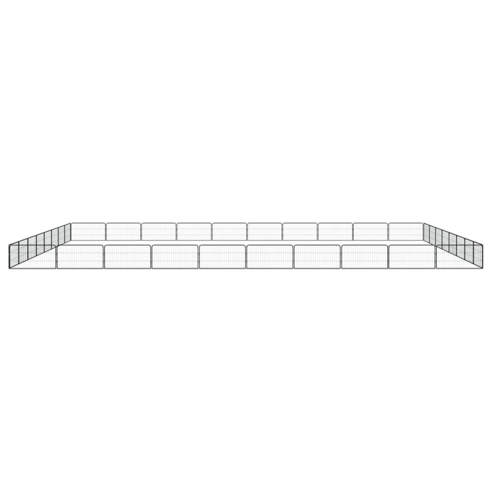 36-tlg. Hundelaufstall Schwarz 100x50cm Stahl Pulverbeschichtet