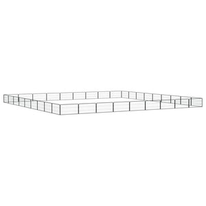 36-tlg. Hundelaufstall Schwarz 100x50cm Stahl Pulverbeschichtet