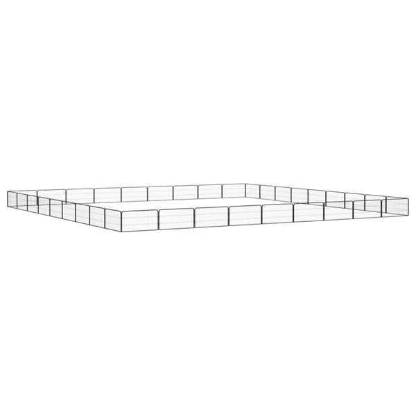 36-tlg. Hundelaufstall Schwarz 100x50cm Stahl Pulverbeschichtet
