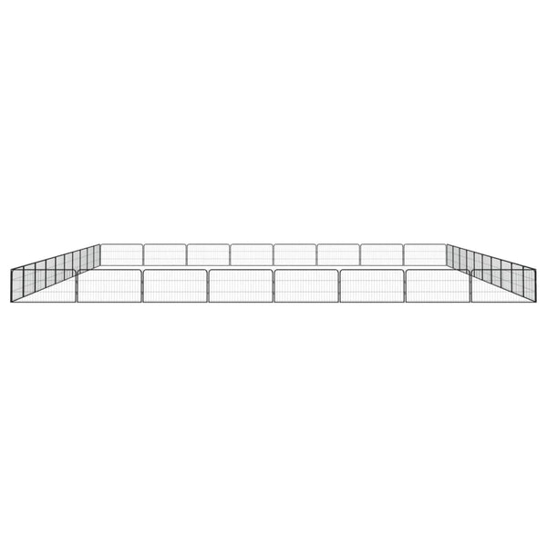 36-tlg. Hundelaufstall Schwarz 100x50cm Stahl Pulverbeschichtet