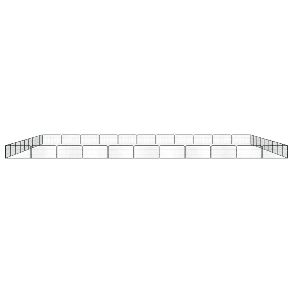 40-tlg. Hundelaufstall Schwarz 100x50cm Stahl Pulverbeschichtet