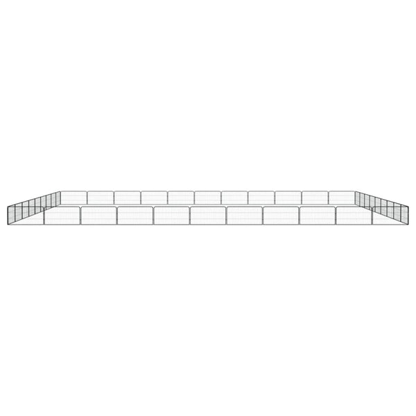 40-tlg. Hundelaufstall Schwarz 100x50cm Stahl Pulverbeschichtet