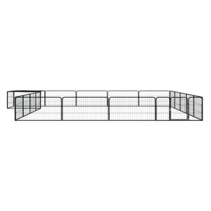 20-tlg. Hundelaufstall Schwarz 100x50cm Stahl Pulverbeschichtet