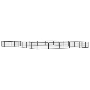 24-tlg. Hundelaufstall Schwarz 100x50cm Stahl Pulverbeschichtet