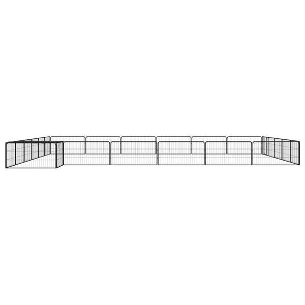 24-tlg. Hundelaufstall Schwarz 100x50cm Stahl Pulverbeschichtet