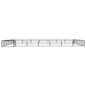 28-tlg. Hundelaufstall Schwarz 100x50cm Stahl Pulverbeschichtet