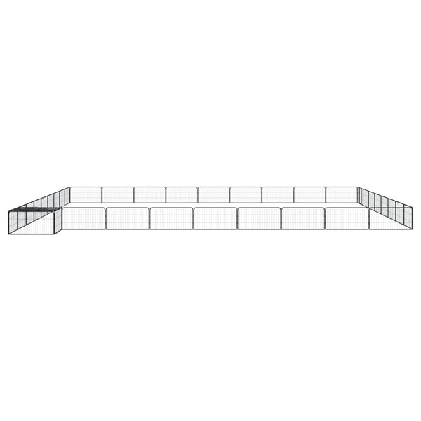 36-tlg. Hundelaufstall Schwarz 100x50cm Stahl Pulverbeschichtet
