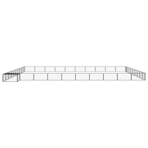 40-tlg. Hundelaufstall Schwarz 100x50cm Stahl Pulverbeschichtet
