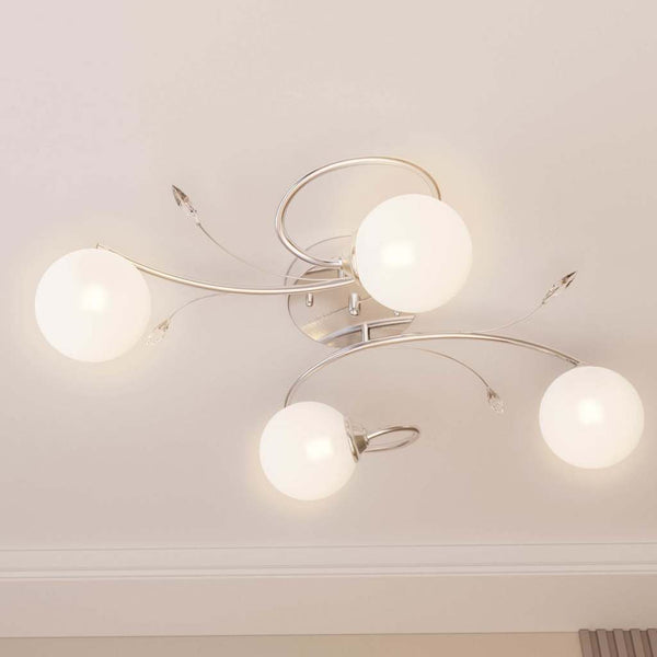 Deckenleuchte mit Glasschirmen für G9 LED