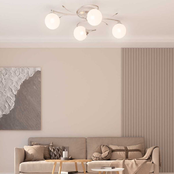 Deckenleuchte mit Glasschirmen für G9 LED