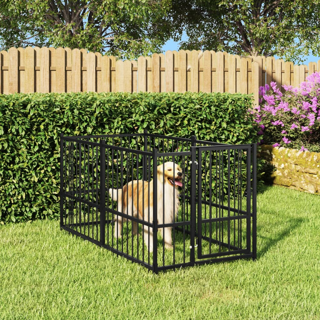 Hundezwinger Schwarz 193,5x97x100 cm Stahl
