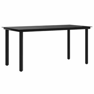 Schwarzer Garten-Esstisch 160 cm