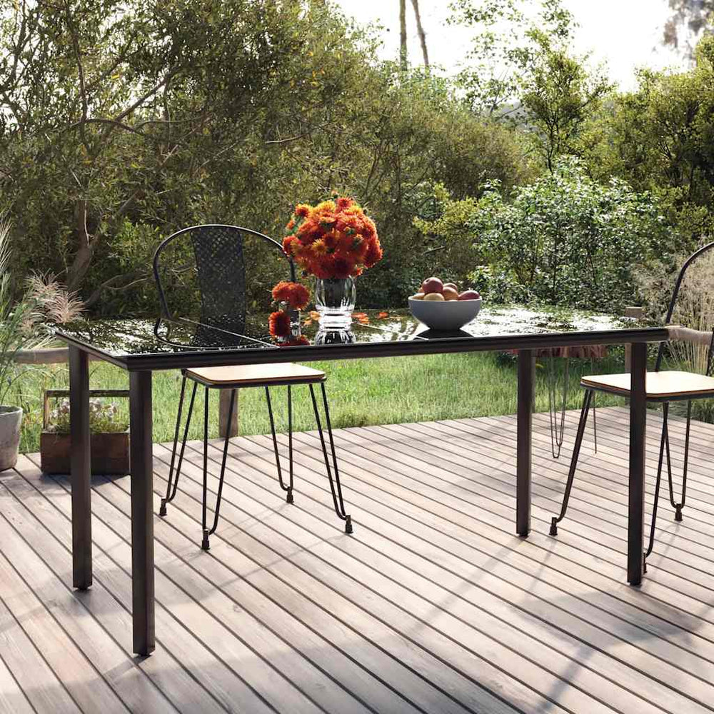 Schwarzer Garten-Esstisch 160 cm