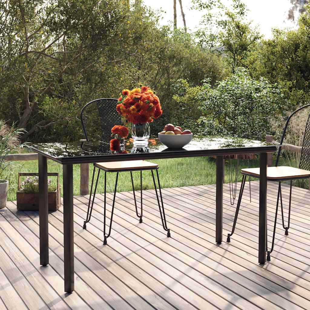 Schwarzer Gartentisch 200x100 cm