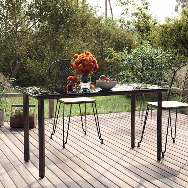 Schwarzer Gartentisch 200x100 cm