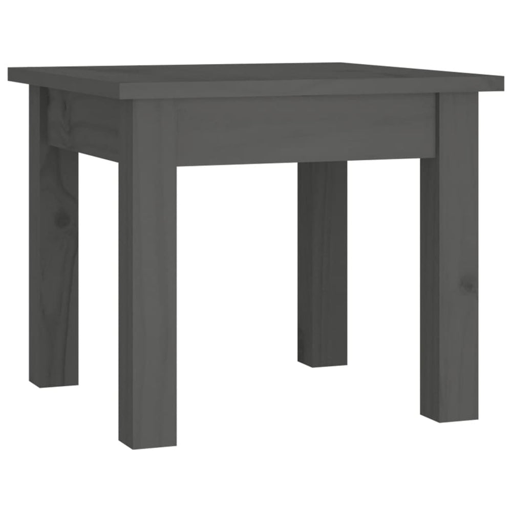 vidaXL Table basse grise 35x35x30 cm en bois de pin massif