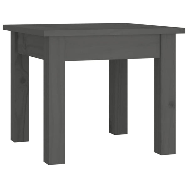 Grauer Couchtisch Kiefer Massivholz 35x35 cm