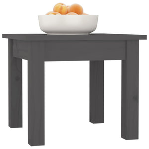 Grauer Couchtisch Kiefer Massivholz 35x35 cm