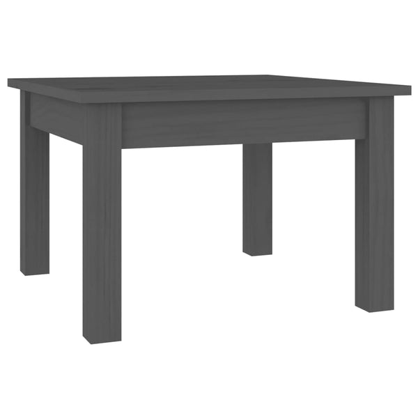 Grauer Couchtisch 45x45 cm Kiefer Massivholz