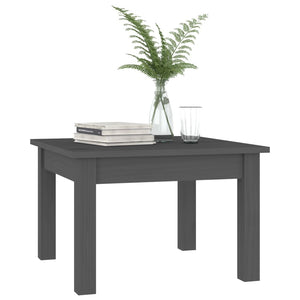 Grauer Couchtisch 45x45 cm Kiefer Massivholz