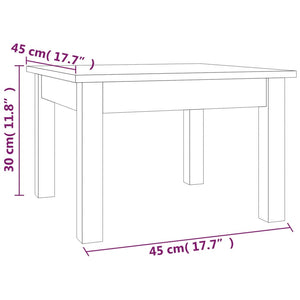 Grauer Couchtisch 45x45 cm Kiefer Massivholz