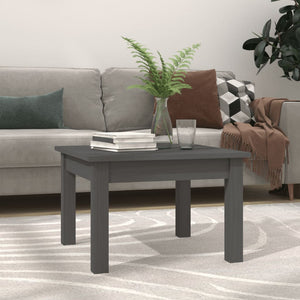 Grauer Couchtisch 45x45 cm Kiefer Massivholz