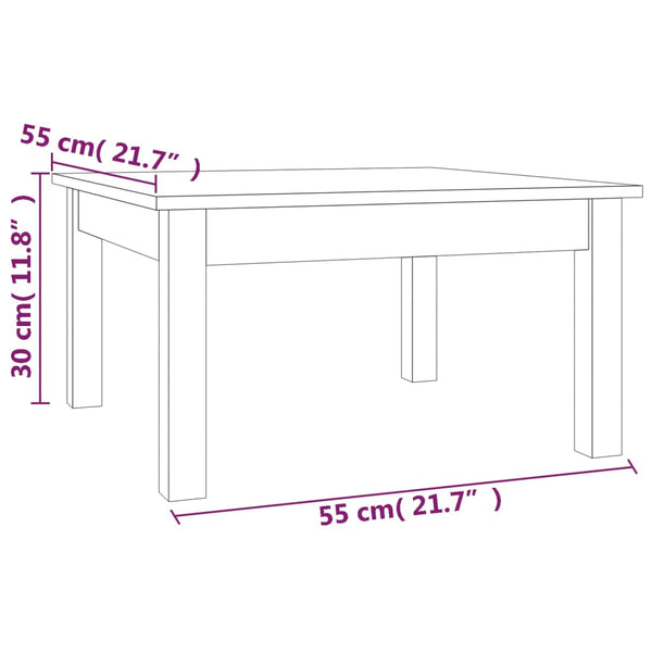 Couchtisch Kiefer Massivholz 55x55 cm