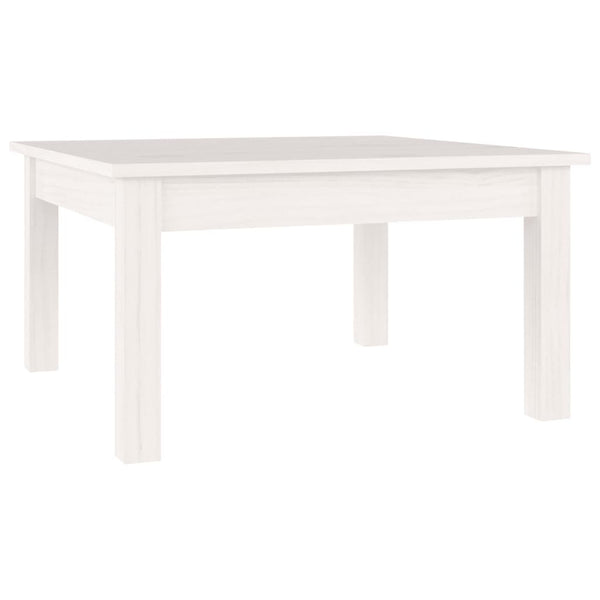 Weißer Couchtisch 55x55cm Kiefer Massivholz