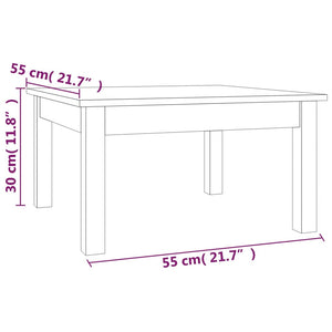 Weißer Couchtisch 55x55cm Kiefer Massivholz