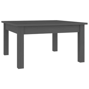 Grauer Couchtisch 55x55 cm Kiefer Massivholz
