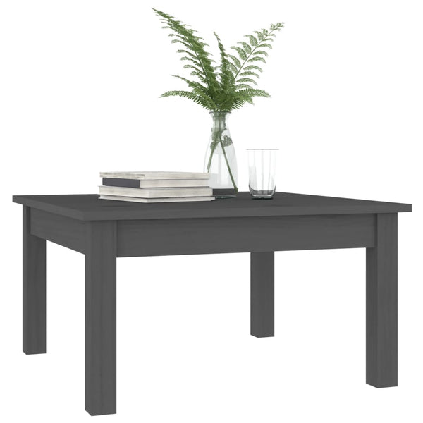 Grauer Couchtisch 55x55 cm Kiefer Massivholz