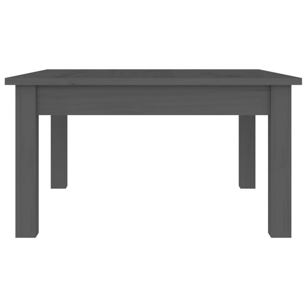 Grauer Couchtisch 55x55 cm Kiefer Massivholz
