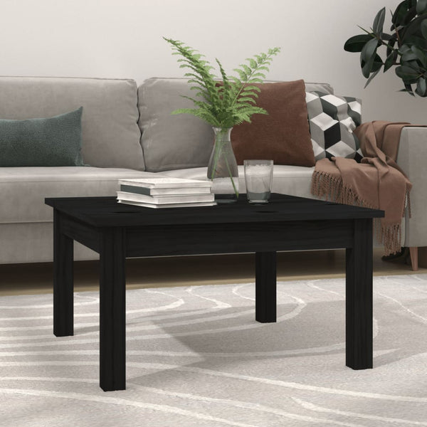 Schwarzer Couchtisch Kiefer 55x55 cm