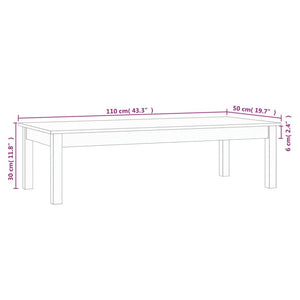 Couchtisch Kiefer Massivholz 110x50 cm